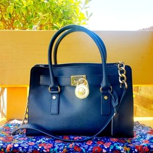 Michael Kors Hamilton Saffiano Black Satchel